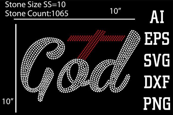 God Rhinestone Graphics for T-Shirt Designs
