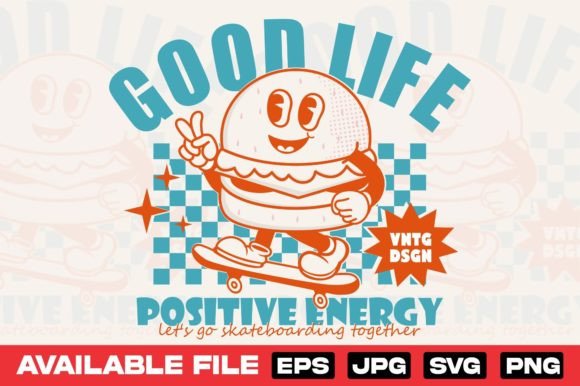 Retro Burger Graphics for T-Shirt Designs