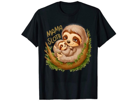 Reviewing the Mama Sloth T-Shirt Design for Embroidery